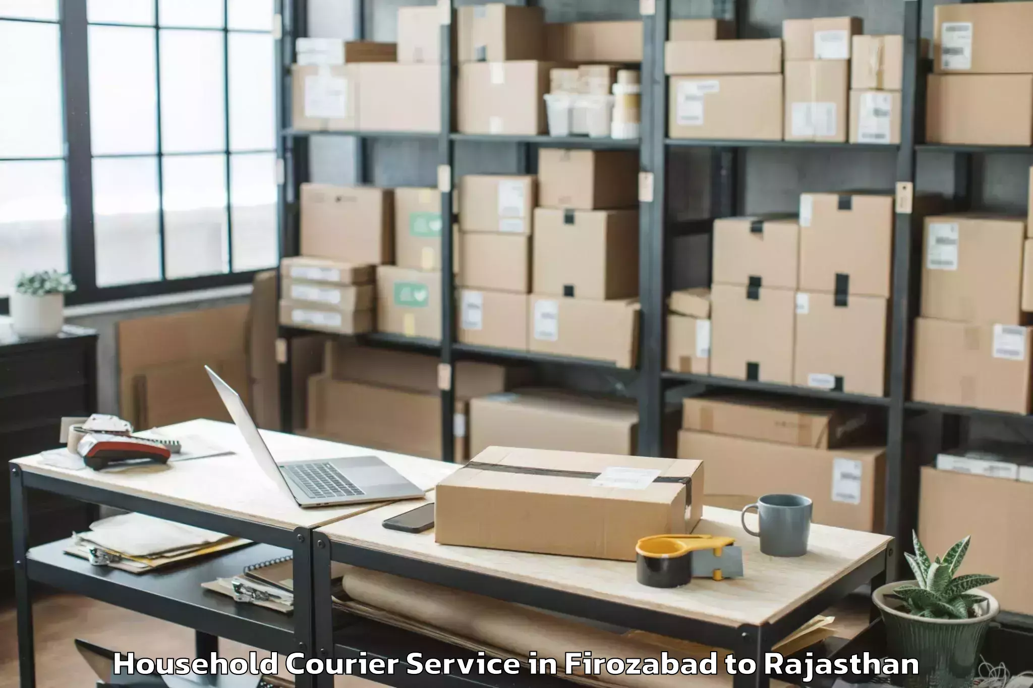 Top Firozabad to Niit University Neemrana Household Courier Available